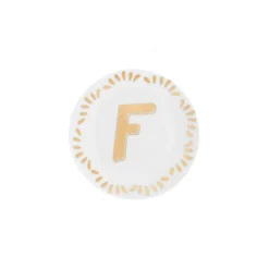 Accessori-Bitossi Home Piattino Lettera F Decalcomania Oro