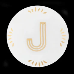 Accessori-Bitossi Home Piattino Lettera J Decalcomania Oro