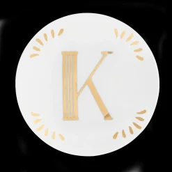 Accessori-Bitossi Home Piattino Lettera K Decalcomania Oro