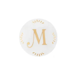 Accessori-Bitossi Home Piattino Lettera M Decalcomania Oro