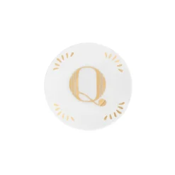 Accessori-Bitossi Home Piattino Lettera Q Decalcomania Oro