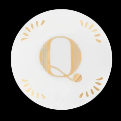Accessori-Bitossi Home Piattino Lettera Q Decalcomania Oro