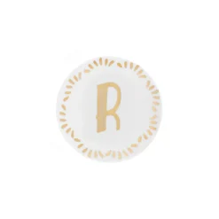 Accessori-Bitossi Home Piattino Lettera R Decalcomania Oro