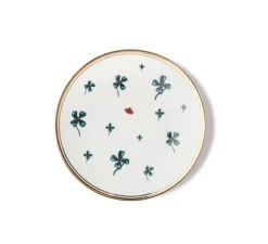 Piatti-Bitossi Home Piatto Quadrifoglio E Coccinella Decalcomania