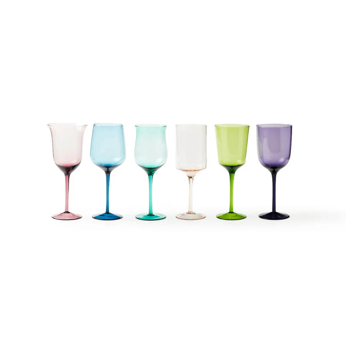 Bicchieri-Bitossi Home Set 6 Calici Forme Assortite Colori Assortiti
