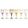 Bicchieri-Bitossi Home Set 6 Calici Stelo Lavorato Forme Assortite