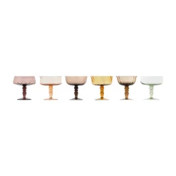 Piatti E Coppe-Bitossi Home Set 6 Coppette Forme Assortite - Texture Nuance Ambra/Rosa