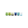 Bicchieri-Bitossi Home Set 6 Liquorini Forme Assortite Nuances Blu/Verde