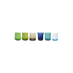 Bicchieri-Bitossi Home Set 6 Liquorini Forme Assortite Nuances Blu/Verde