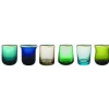 Bicchieri-Bitossi Home Set 6 Tumbler Forme Assortite Nuances Blu/Verde Bordo Oro